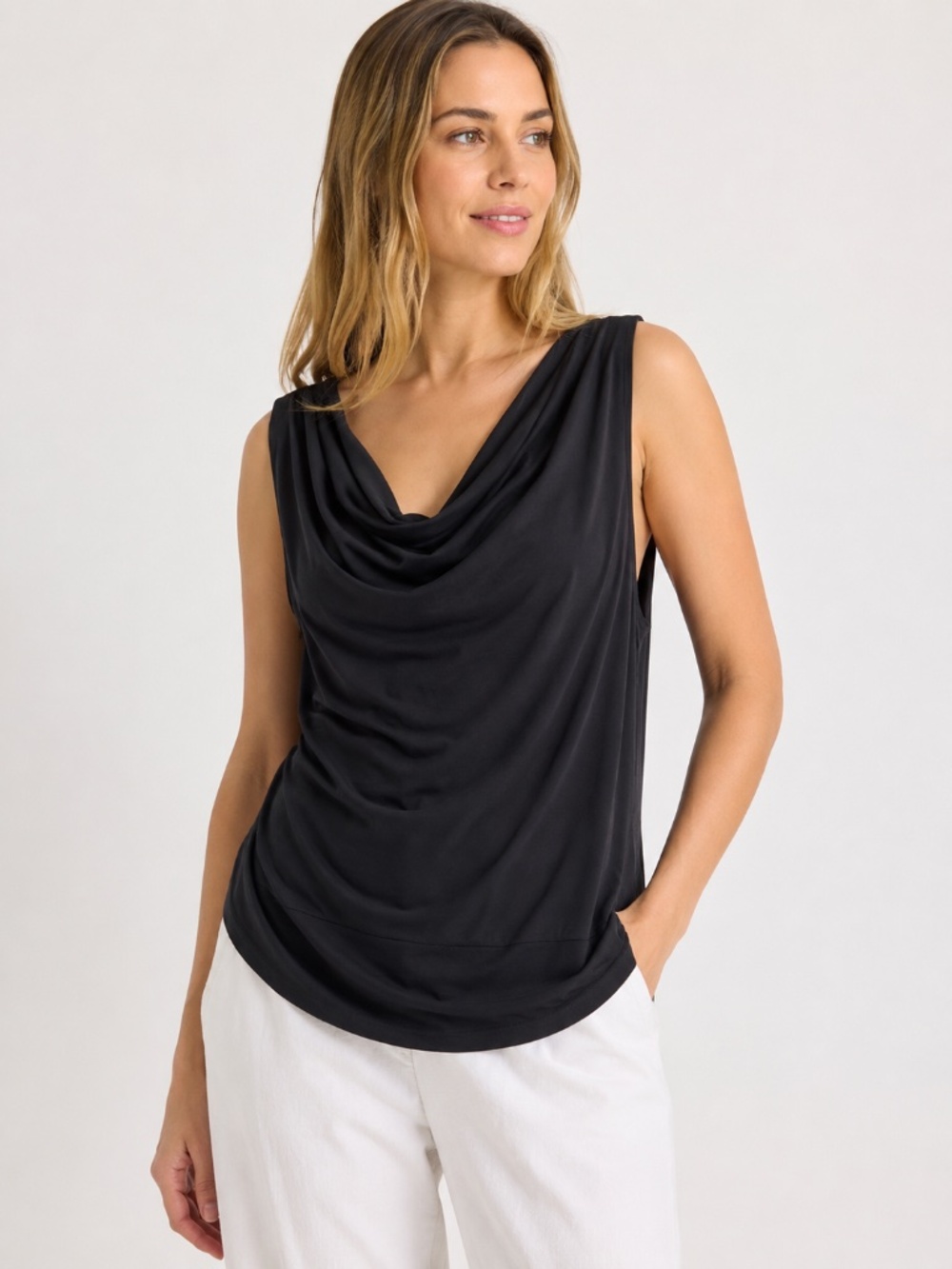 Carve Designs Black Lenzing Tencel Cowl Neck Sleeveless Top – Size XL – NWT